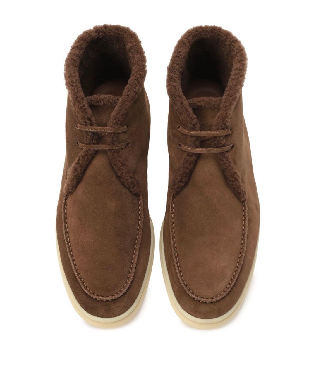 LORO PIANA Коричневые замшевые высокие ботинки, фото 2