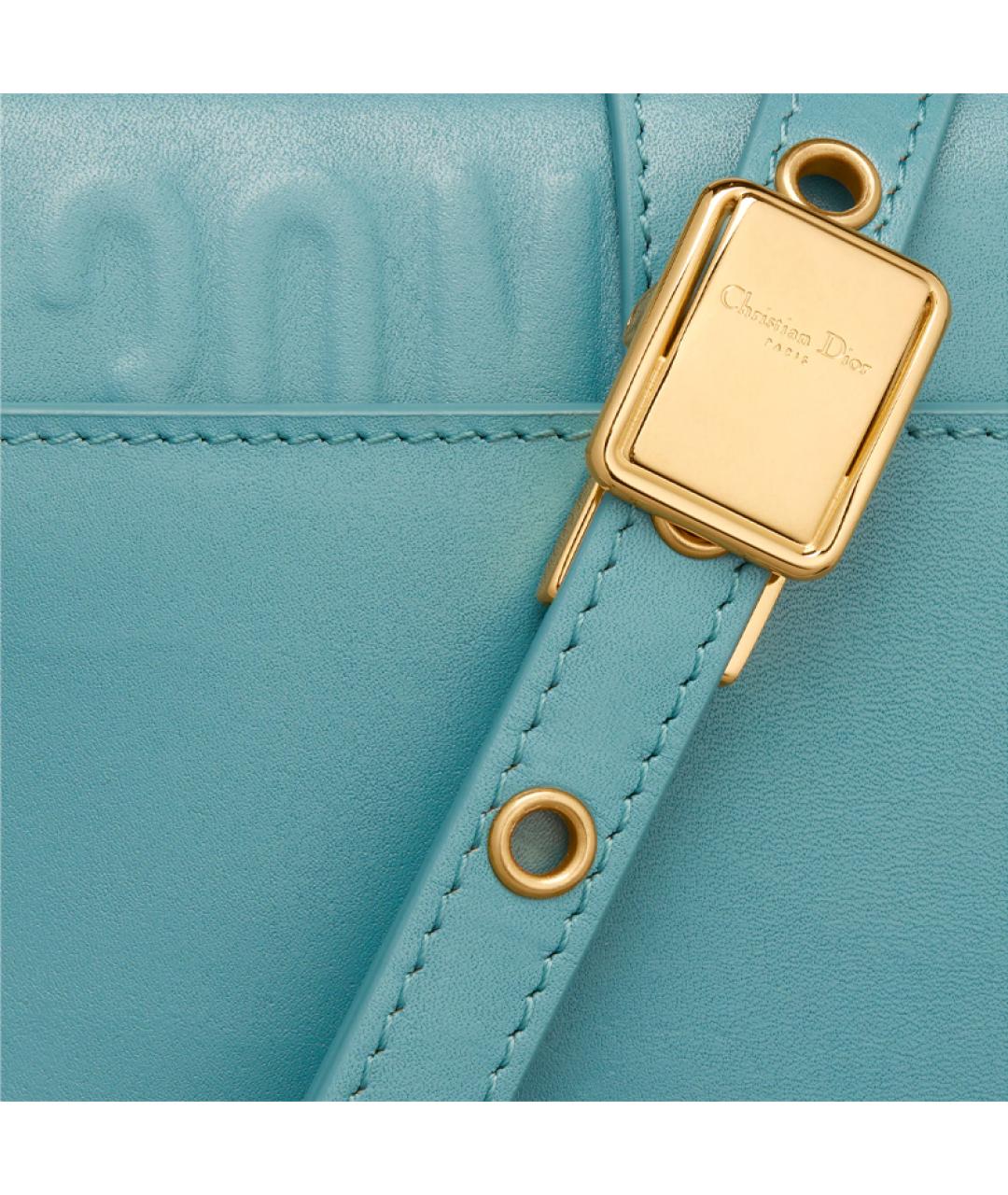 CHRISTIAN DIOR Бирюзовая кожаная сумка через плечо, фото 6