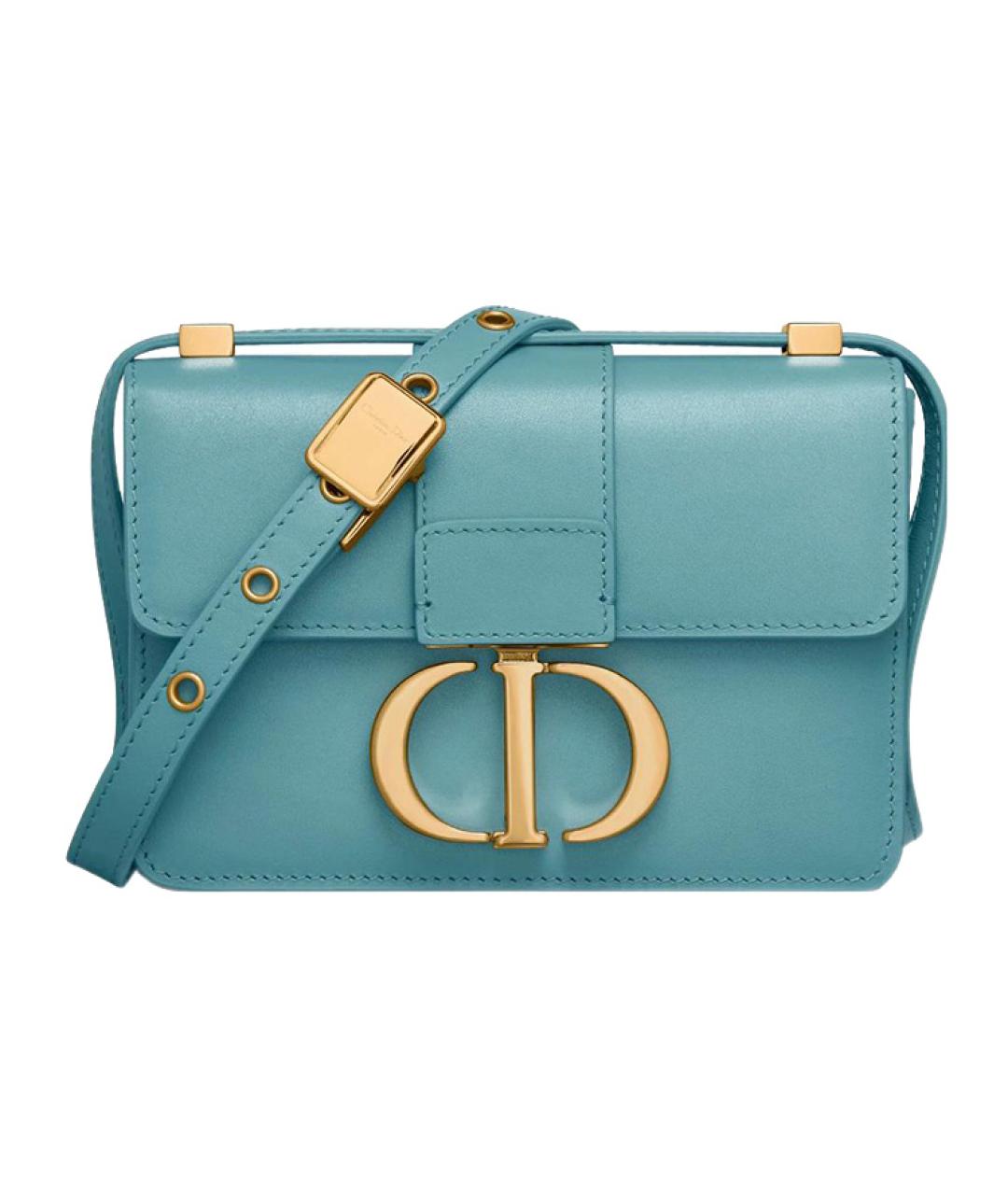 CHRISTIAN DIOR Бирюзовая кожаная сумка через плечо, фото 1
