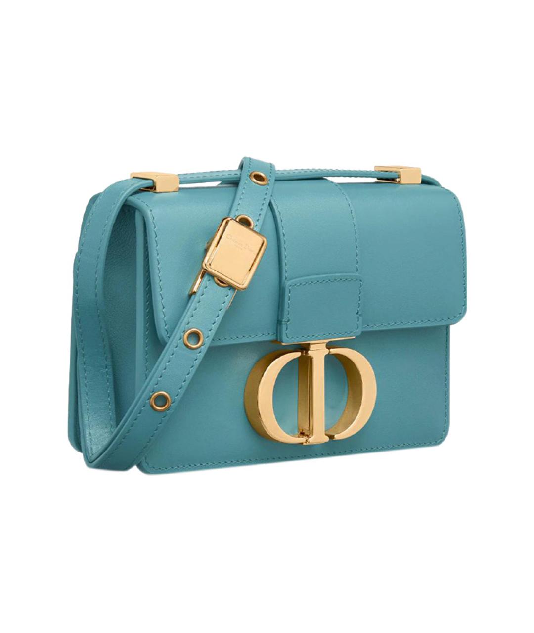 CHRISTIAN DIOR Бирюзовая кожаная сумка через плечо, фото 2