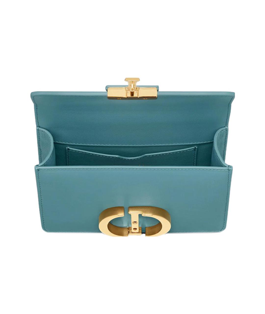 CHRISTIAN DIOR Бирюзовая кожаная сумка через плечо, фото 4