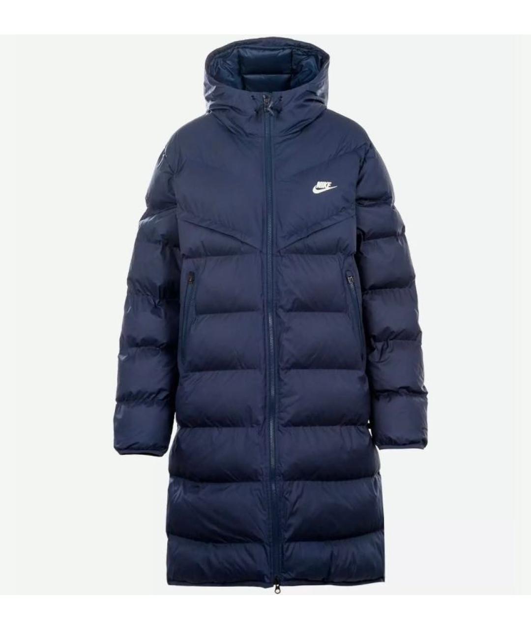 NIKE Темно-синий полиэстеровый пуховик, фото 5