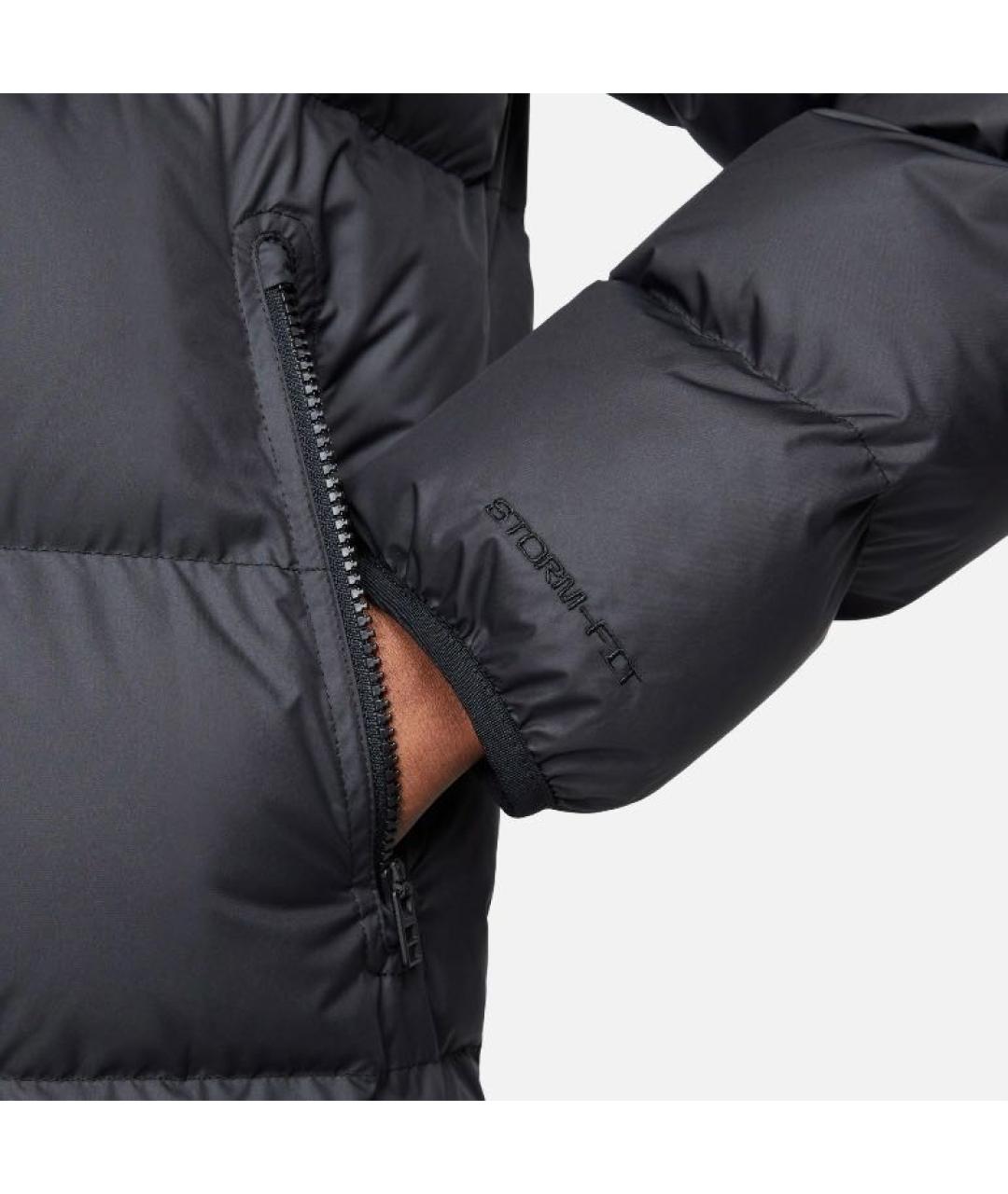 NIKE Черный полиэстеровый пуховик, фото 3