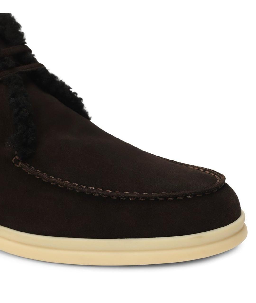 LORO PIANA Черные замшевые высокие ботинки, фото 5