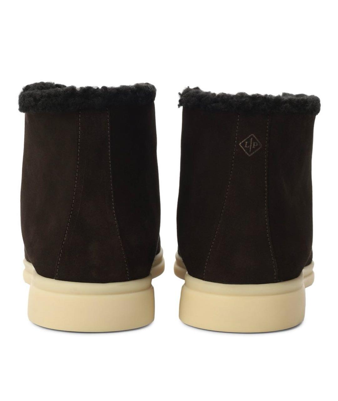 LORO PIANA Черные замшевые высокие ботинки, фото 4