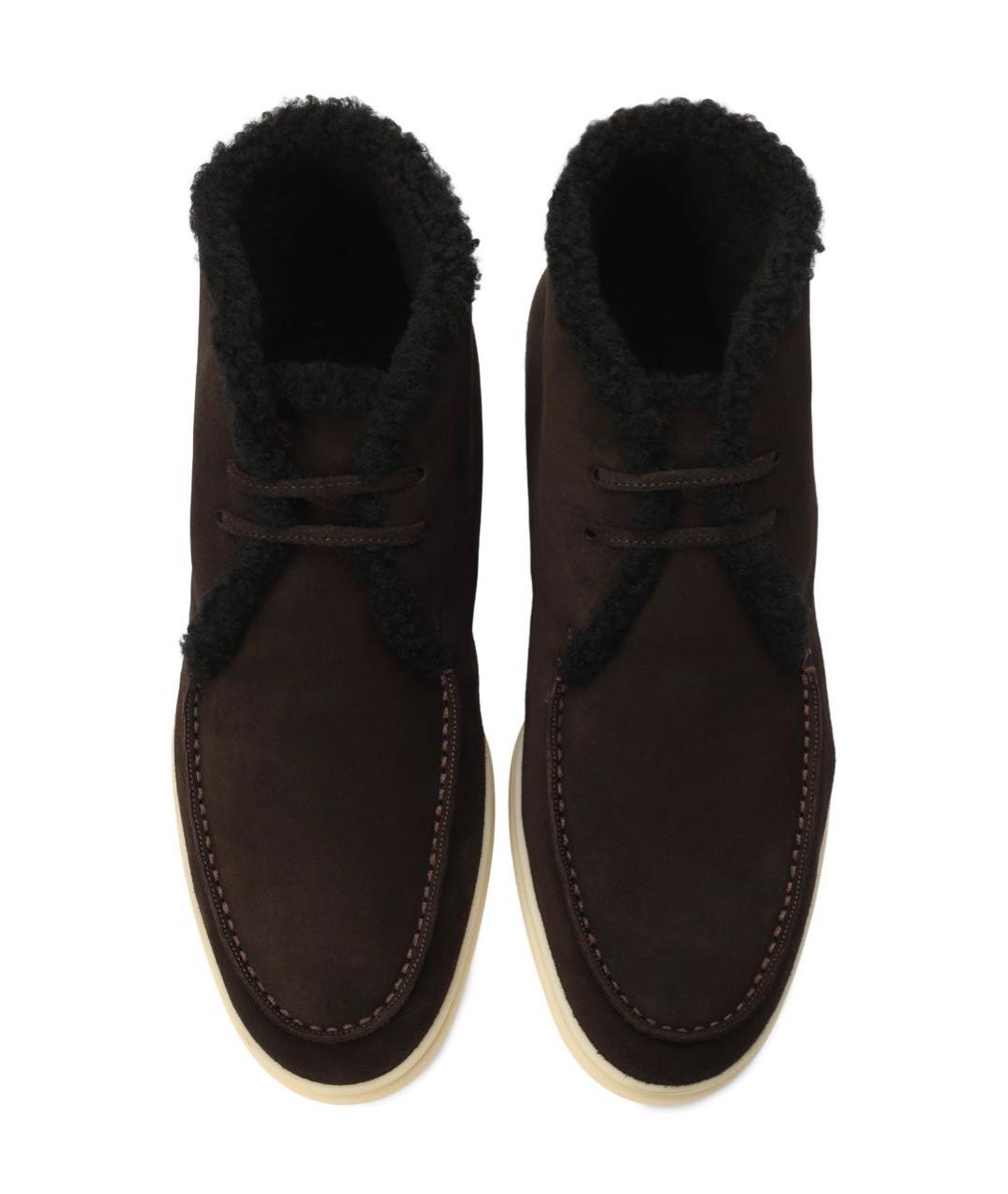 LORO PIANA Черные замшевые высокие ботинки, фото 2