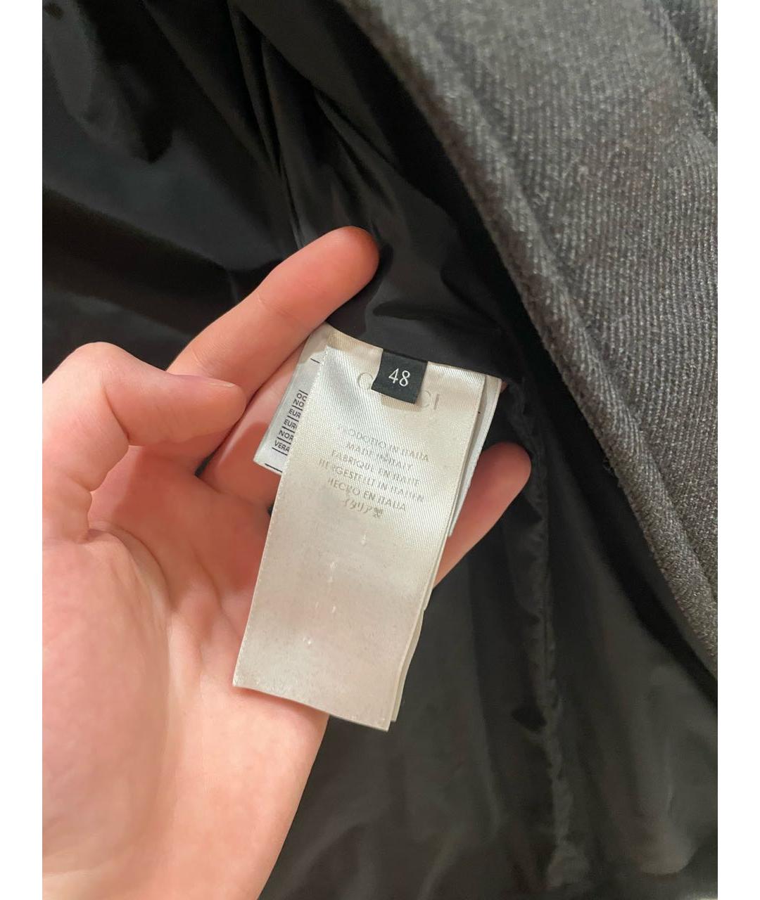 GUCCI Серый шерстяной пуховик, фото 6