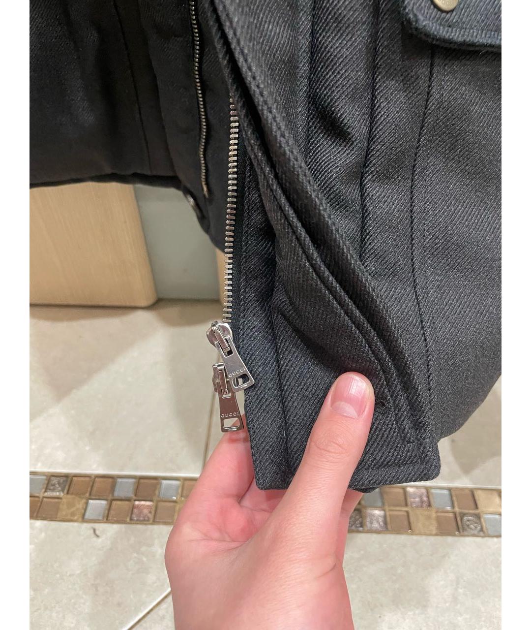 GUCCI Серый шерстяной пуховик, фото 4