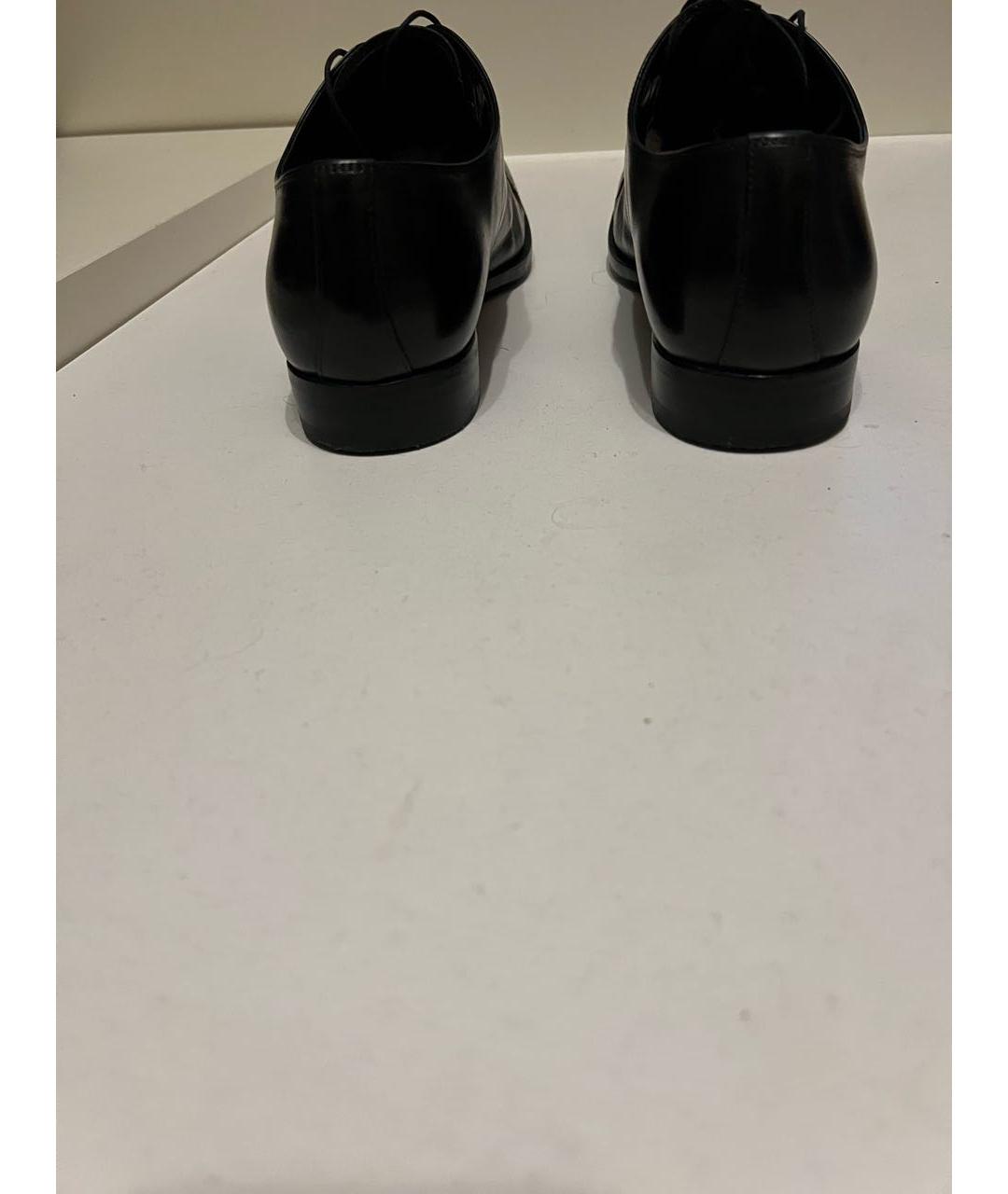 PRADA Черные кожаные низкие ботинки, фото 4