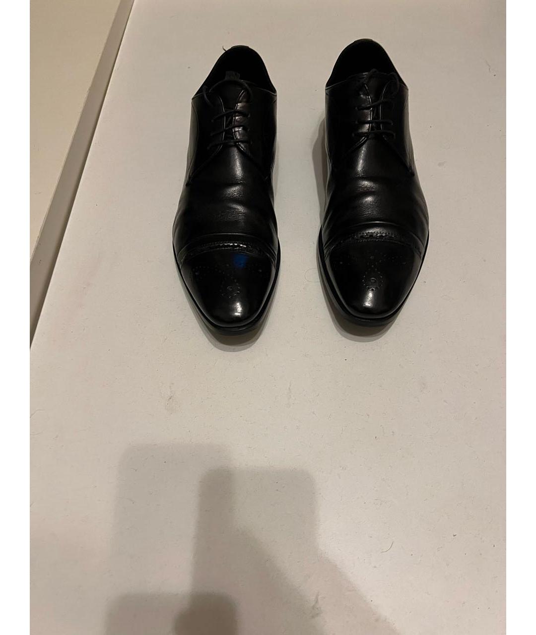 PRADA Черные кожаные низкие ботинки, фото 2