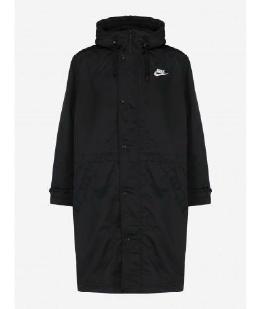 NIKE Черное полиэстеровое пальто, фото 4