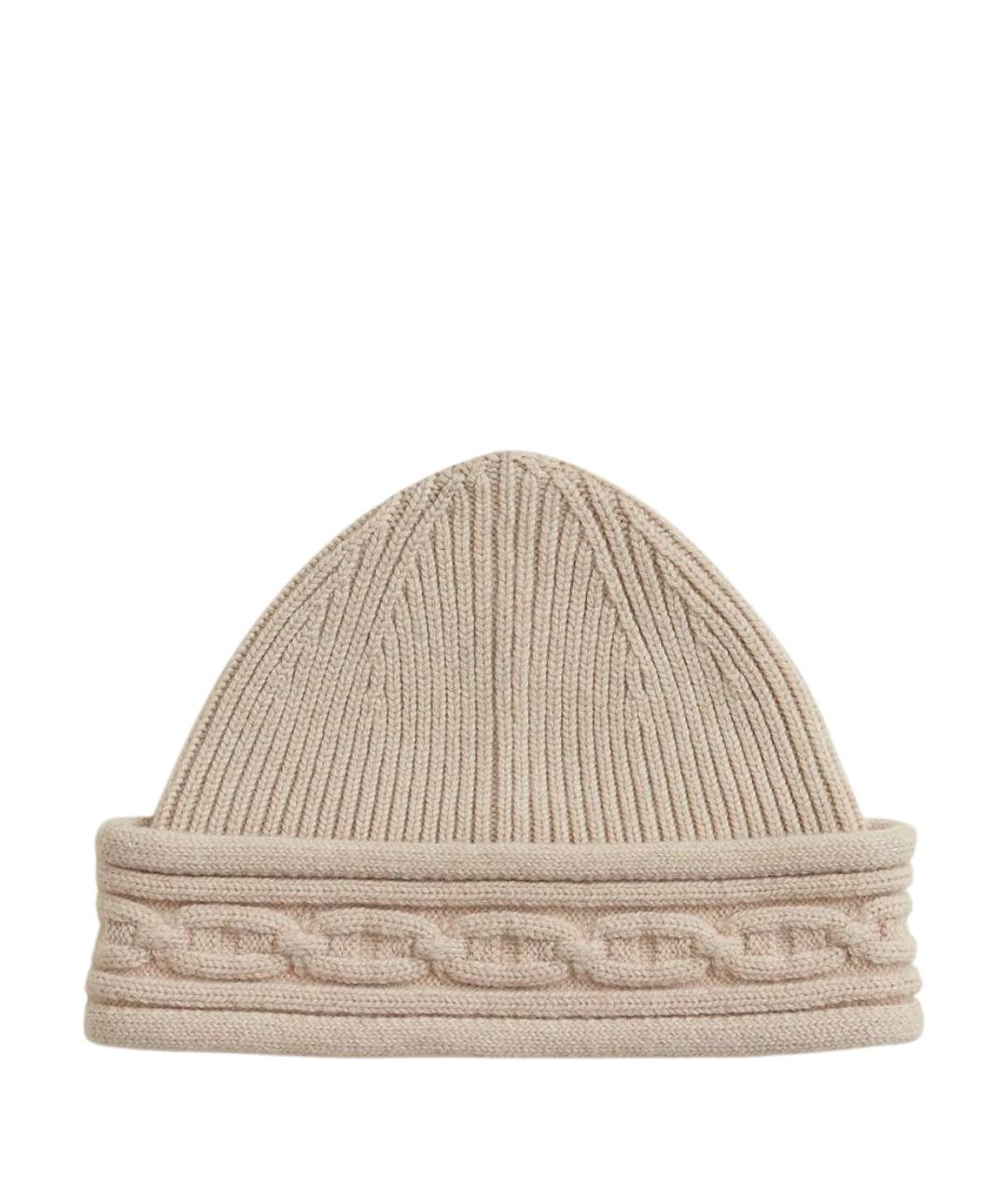 HERMES Бежевая кашемировая шапка, фото 1
