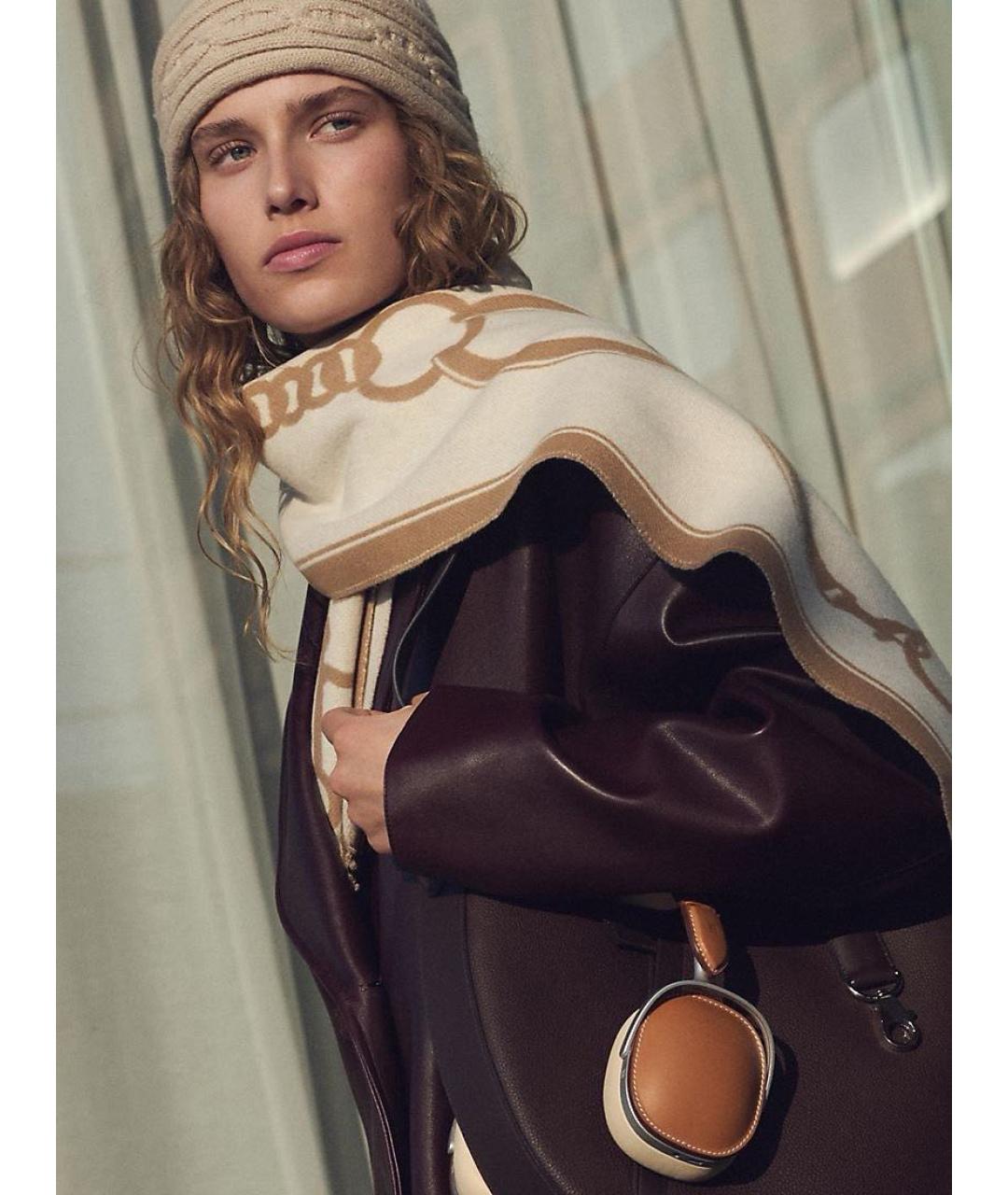 HERMES Бежевая кашемировая шапка, фото 4