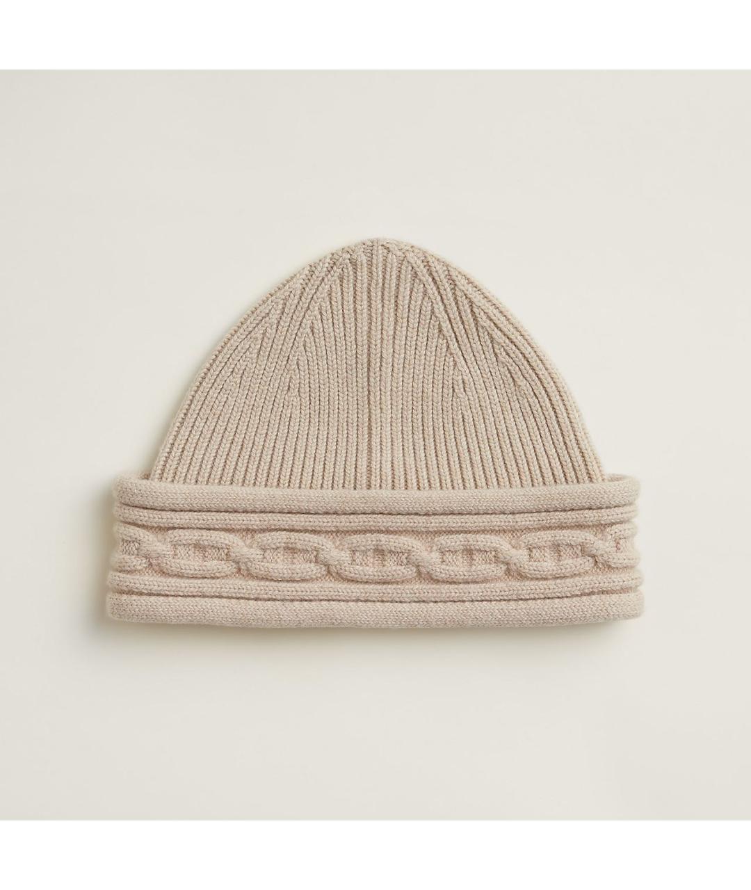 HERMES Бежевая кашемировая шапка, фото 5