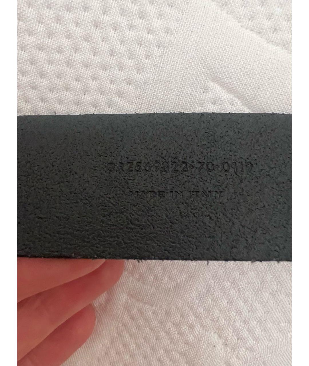 SAINT LAURENT Черный кожаный ремень, фото 3