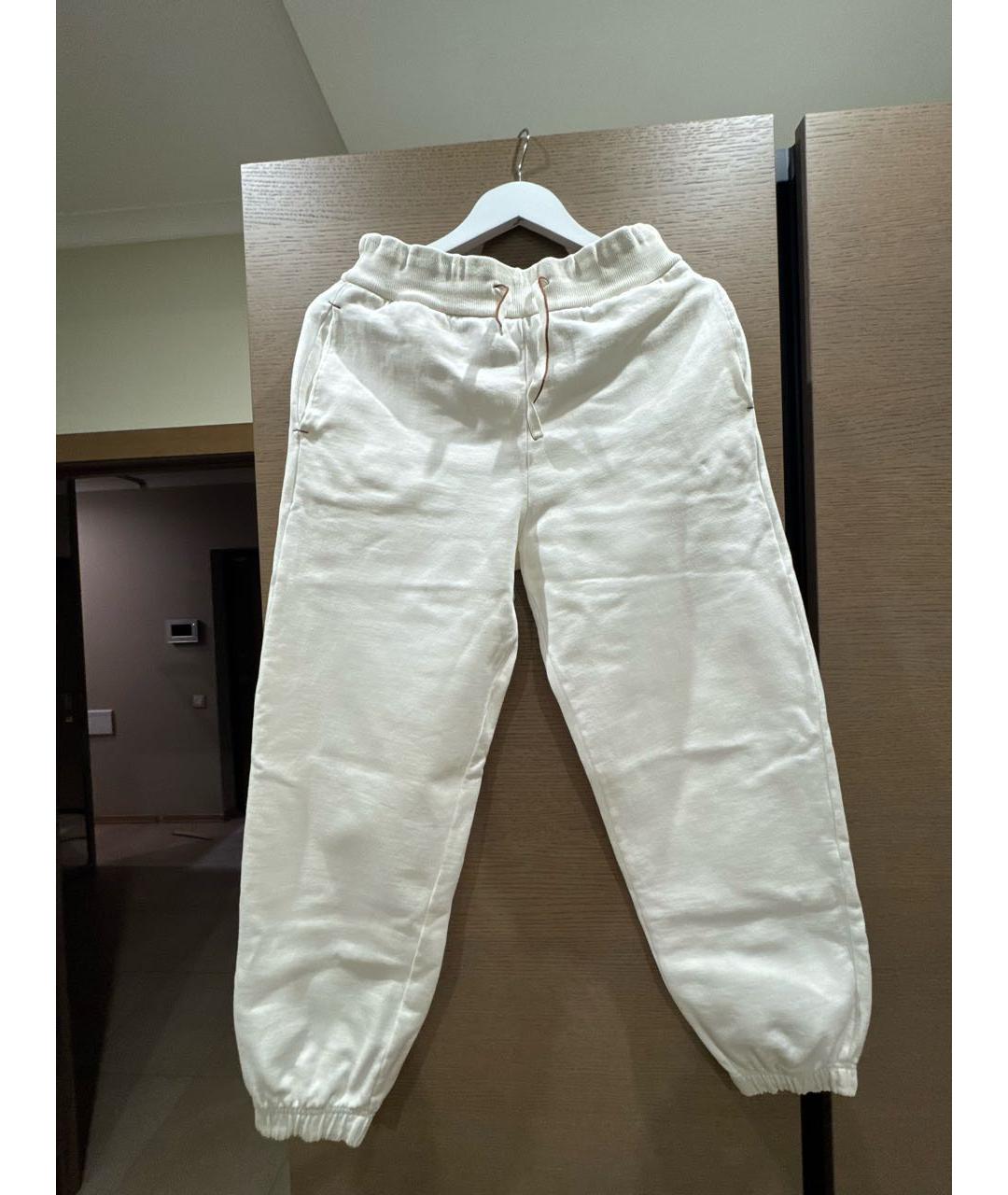 LORO PIANA Белые хлопковые спортивные брюки и шорты, фото 4