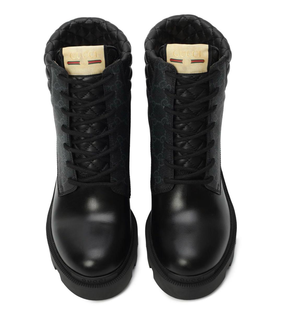 GUCCI Черные кожаные ботинки, фото 2