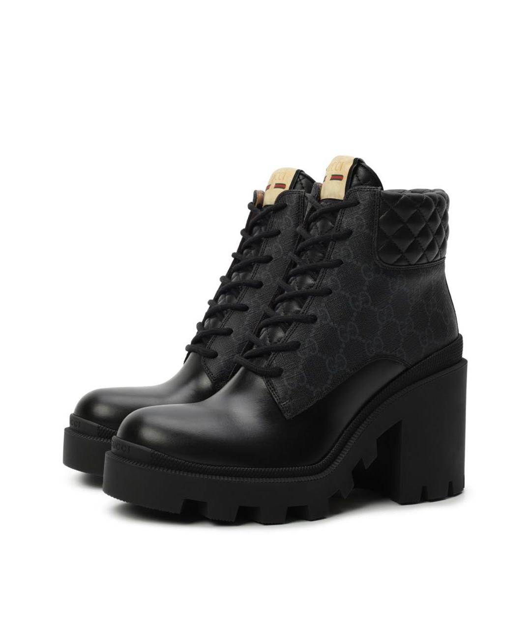 GUCCI Черные кожаные ботинки, фото 3