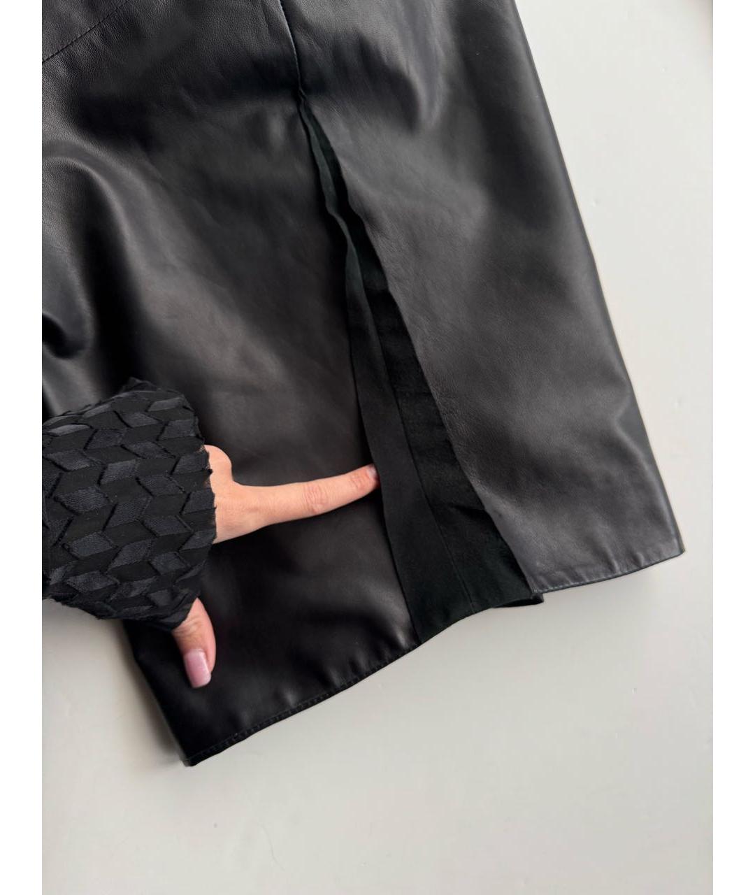 ACNE STUDIOS Черная кожаная юбка миди, фото 4