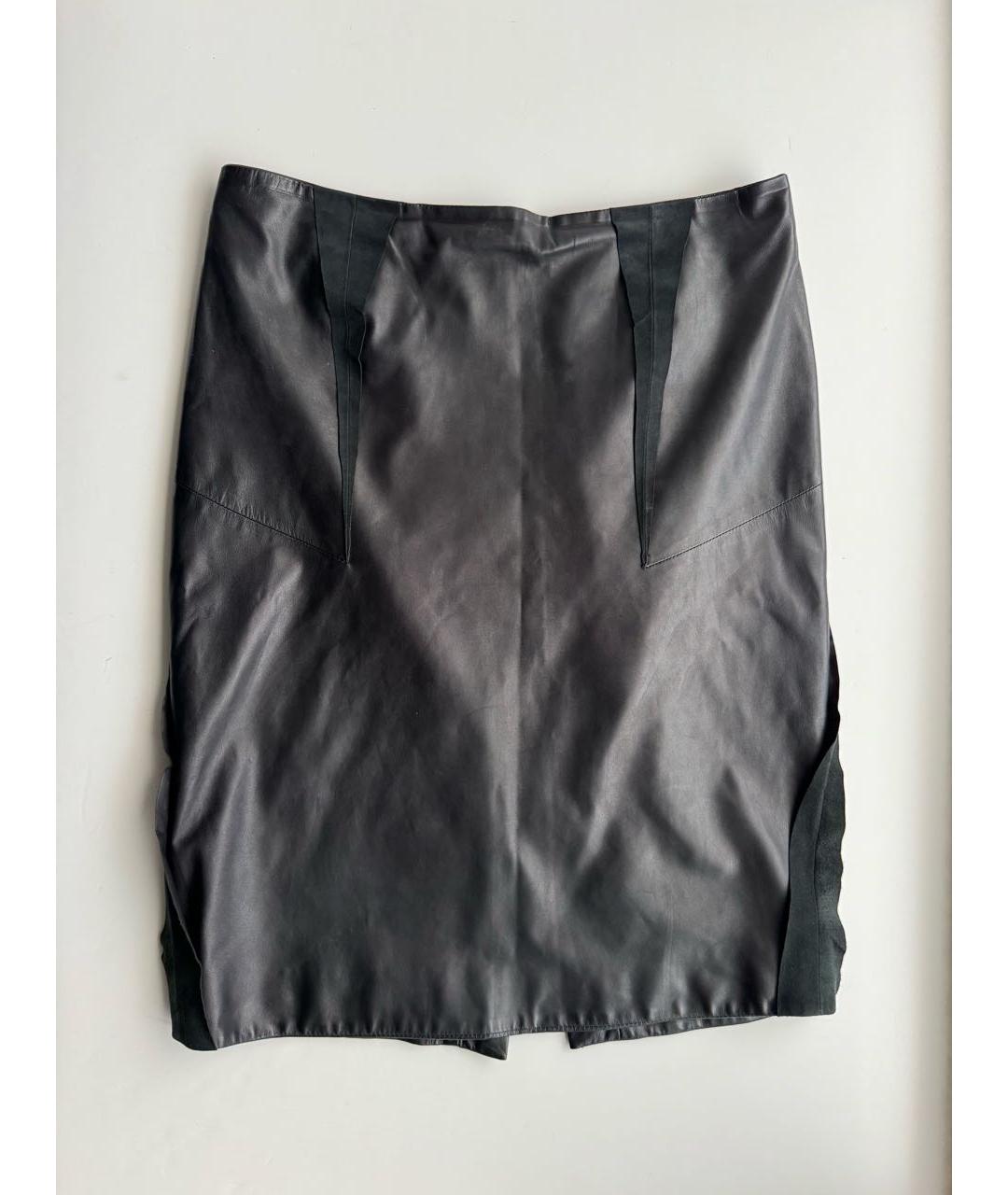 ACNE STUDIOS Черная кожаная юбка миди, фото 8