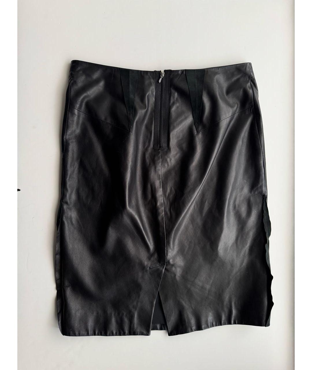 ACNE STUDIOS Черная кожаная юбка миди, фото 3