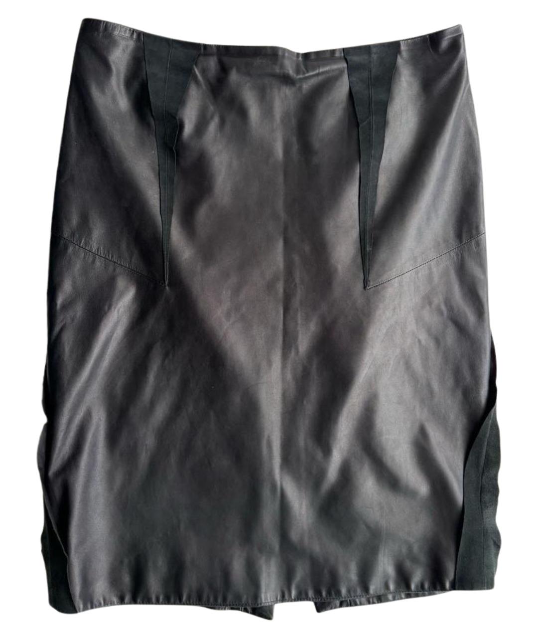 ACNE STUDIOS Черная кожаная юбка миди, фото 1