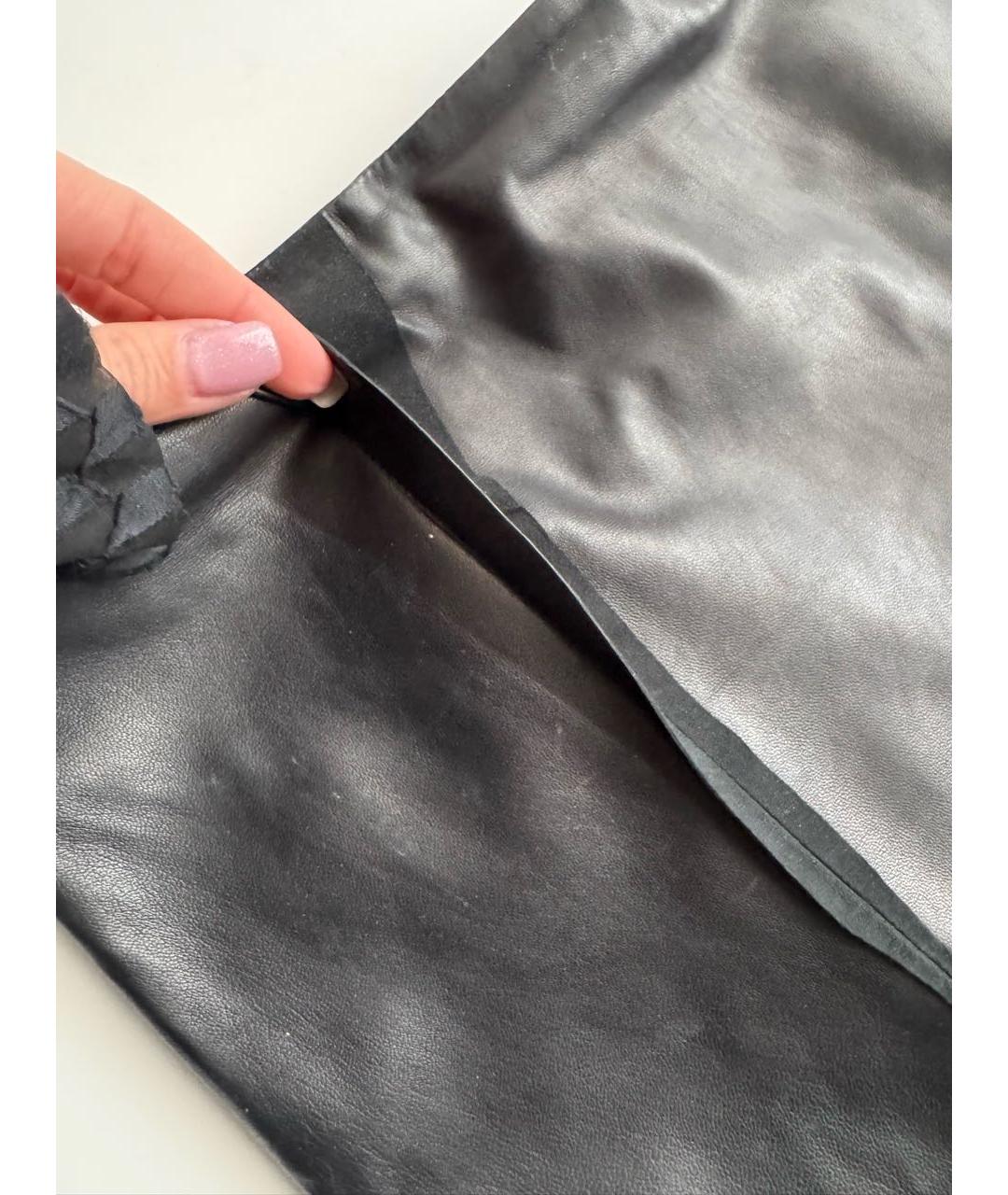 ACNE STUDIOS Черная кожаная юбка миди, фото 2