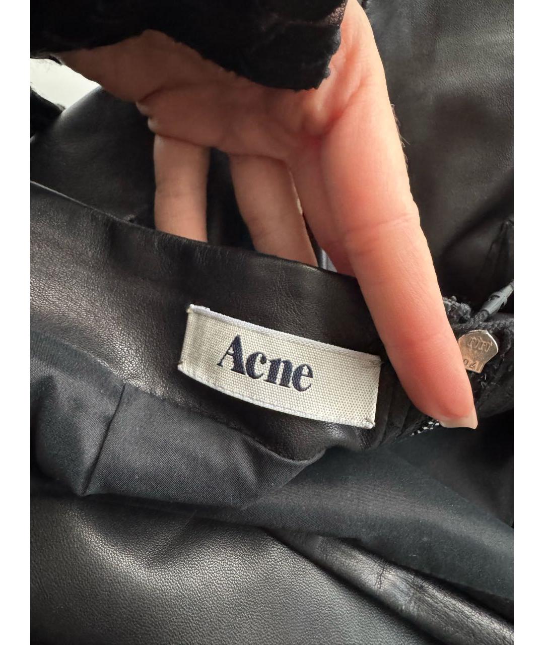 ACNE STUDIOS Черная кожаная юбка миди, фото 5