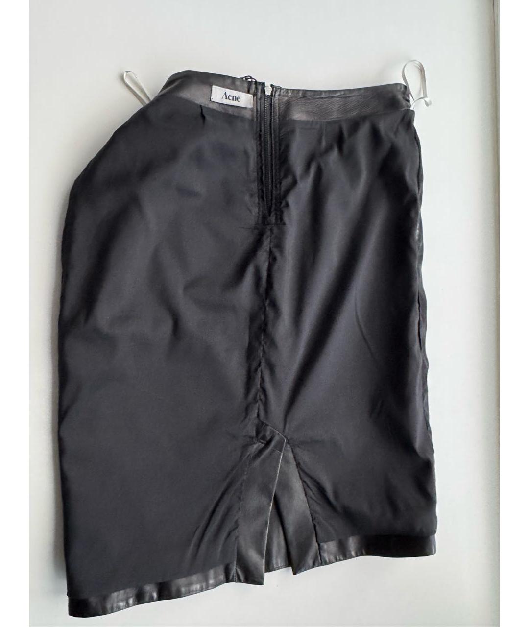 ACNE STUDIOS Черная кожаная юбка миди, фото 6