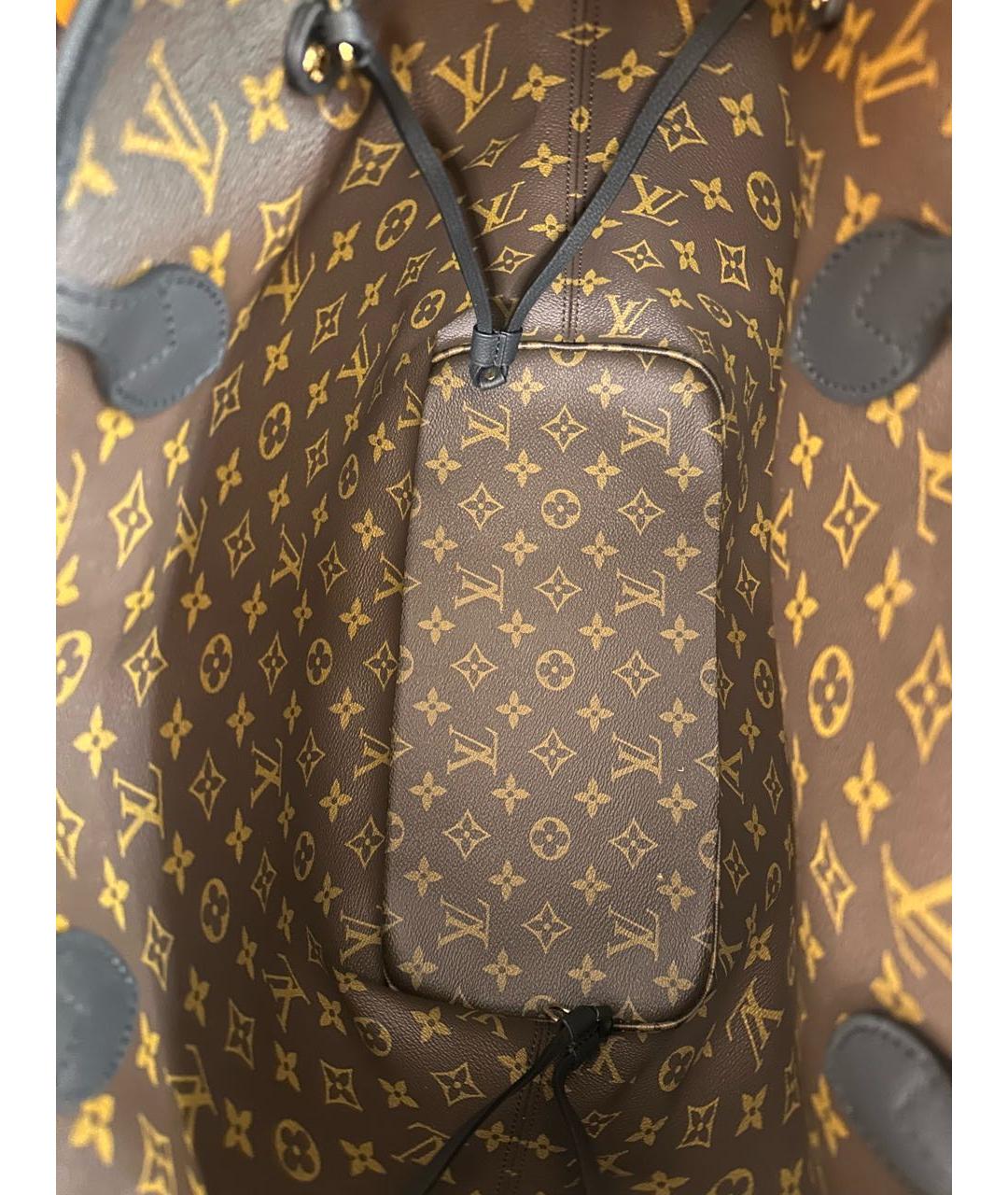 LOUIS VUITTON Черная кожаная сумка тоут, фото 4