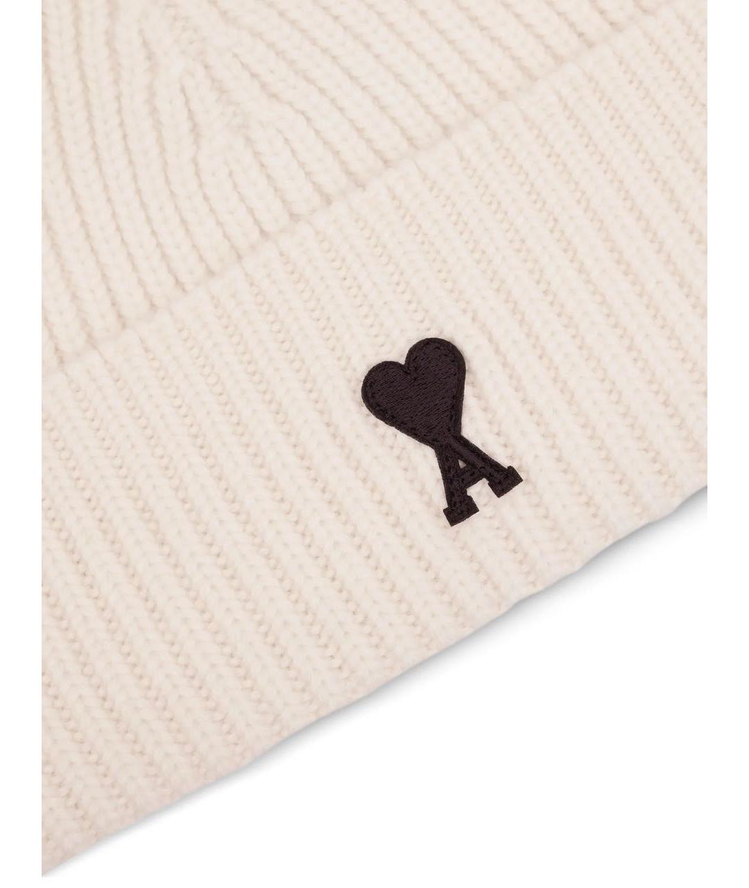 Ami Paris Белая шерстяная шапка, фото 3