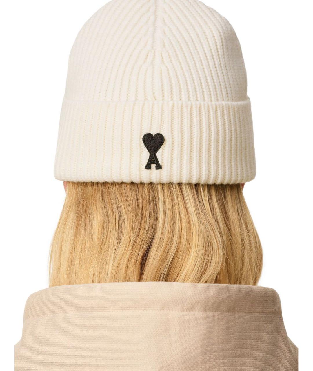 Ami Paris Белая шерстяная шапка, фото 2