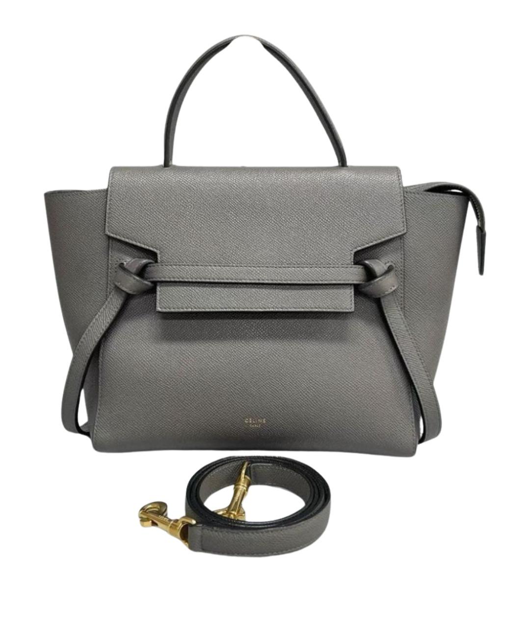 CELINE Серая кожаная сумка через плечо, фото 1