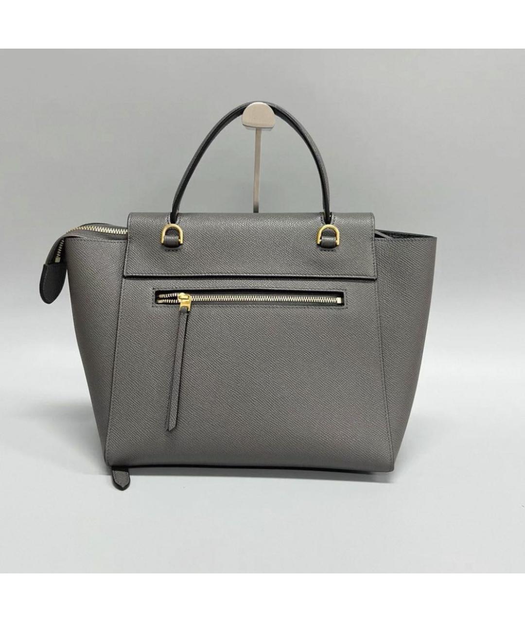 CELINE Серая кожаная сумка через плечо, фото 4