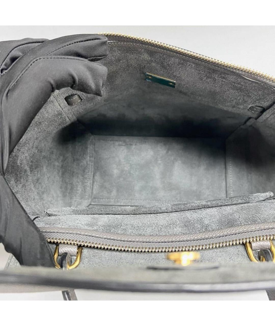 CELINE Серая кожаная сумка через плечо, фото 2
