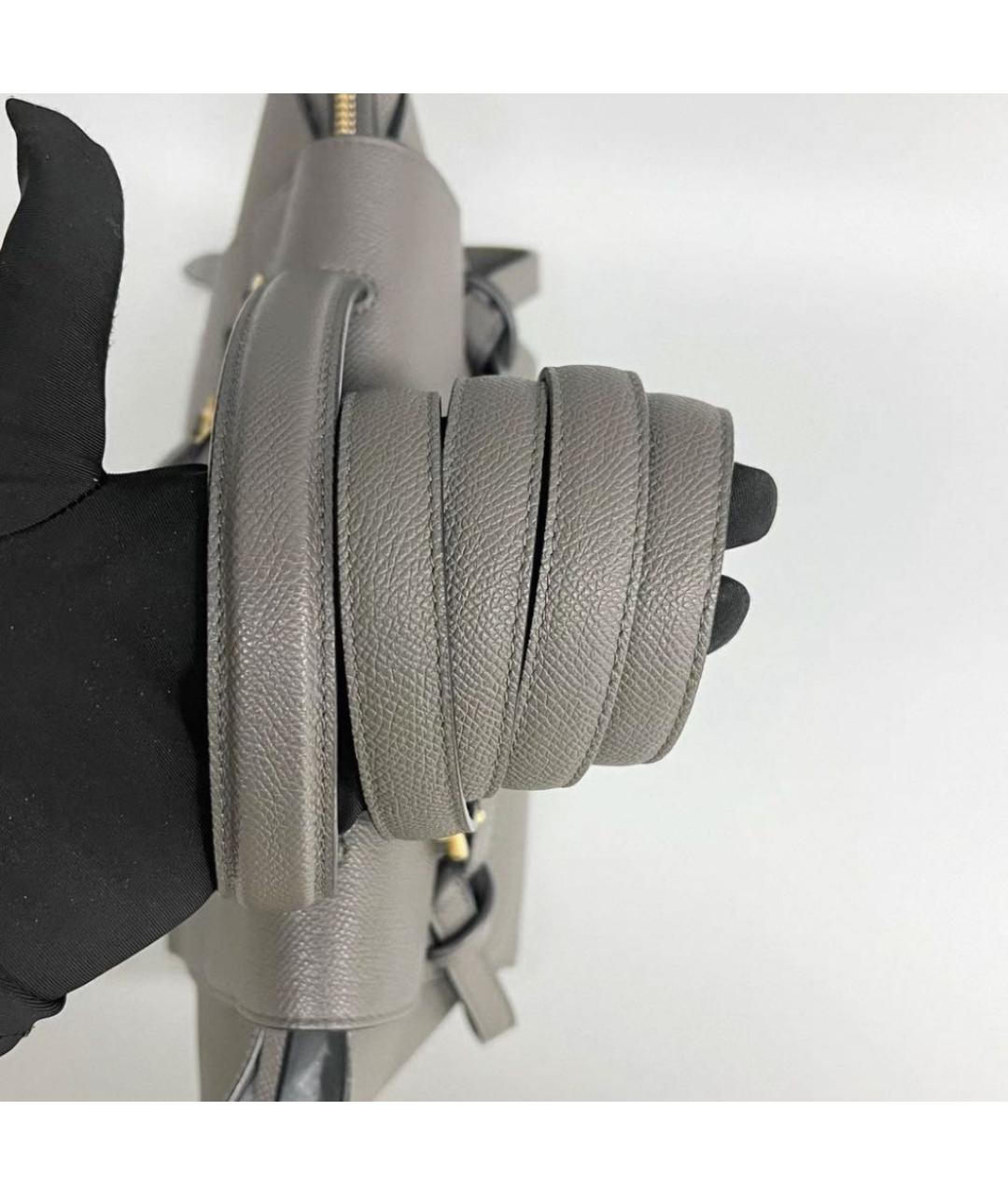 CELINE Серая кожаная сумка через плечо, фото 3