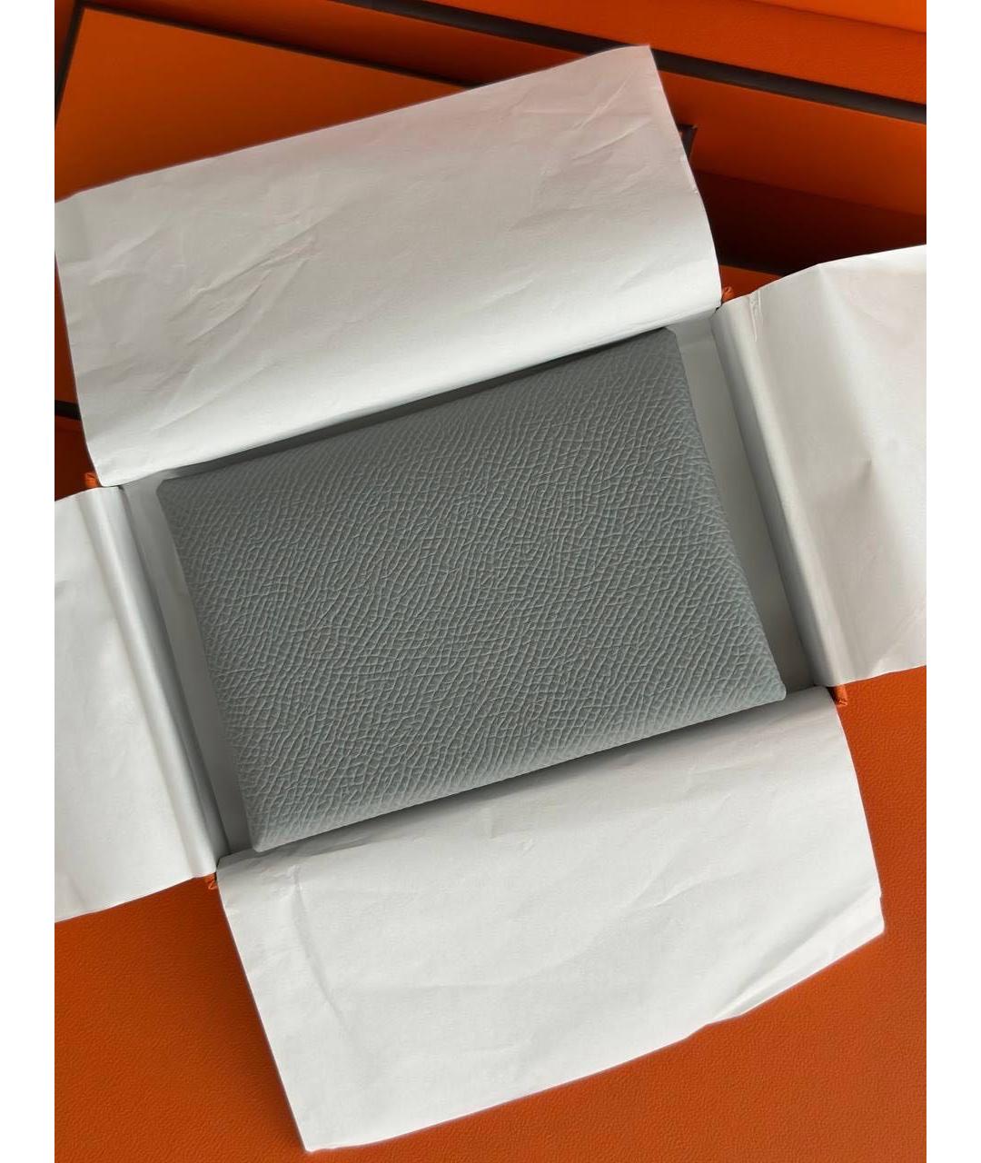 HERMES Голубой кожаный кошелек, фото 3