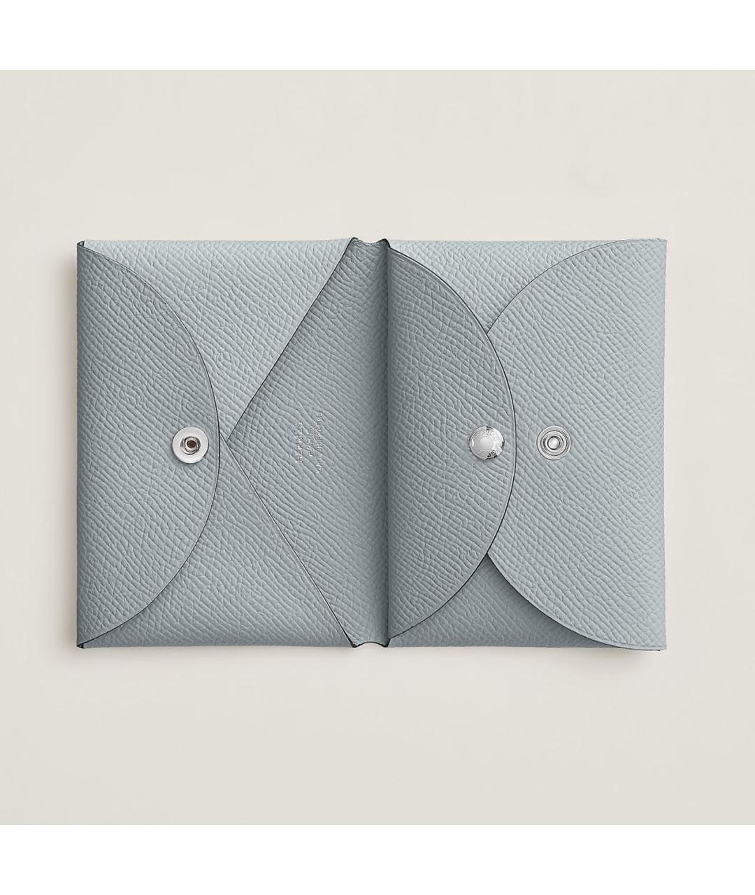 HERMES Голубой кожаный кошелек, фото 4