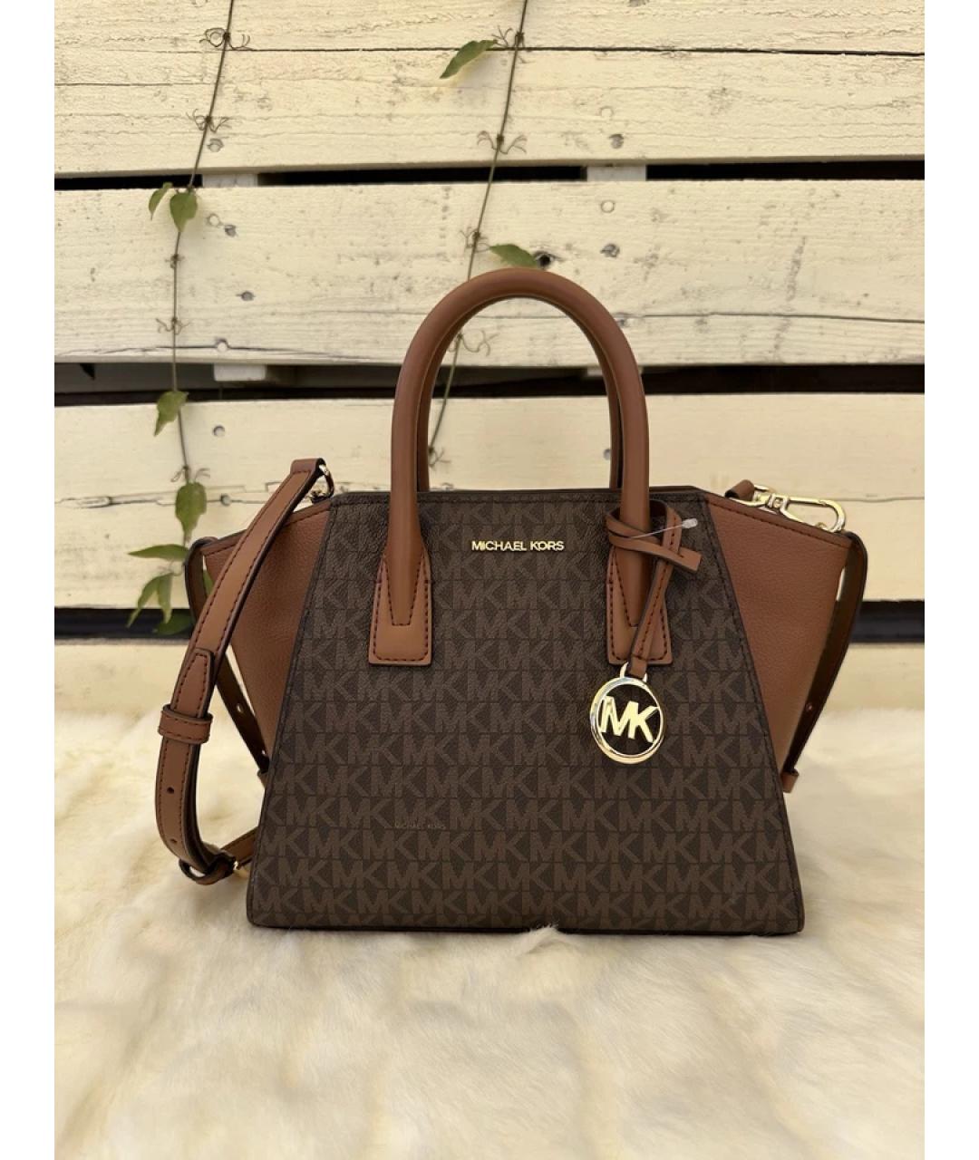 MICHAEL KORS Коричневая кожаная сумка с короткими ручками, фото 4