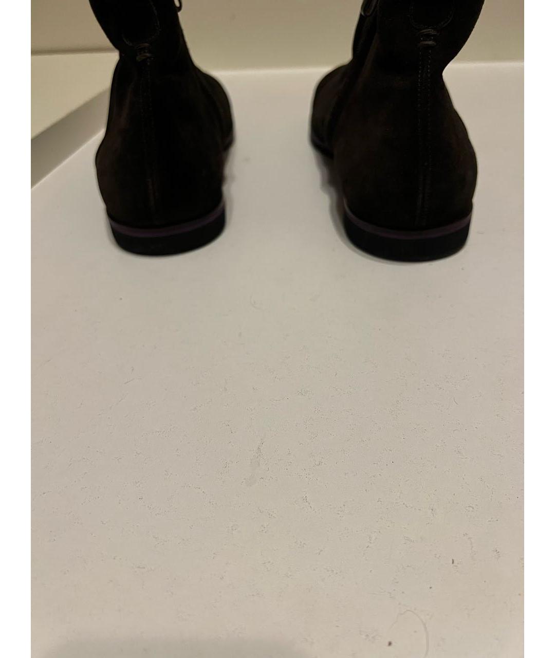 SERGIO ROSSI Коричневые кожаные высокие ботинки, фото 4