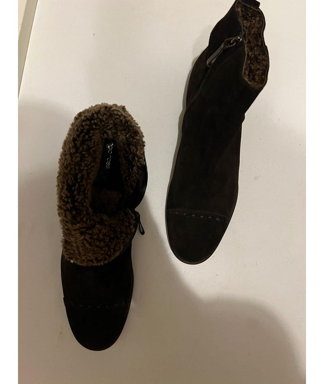 SERGIO ROSSI Коричневые кожаные высокие ботинки, фото 3