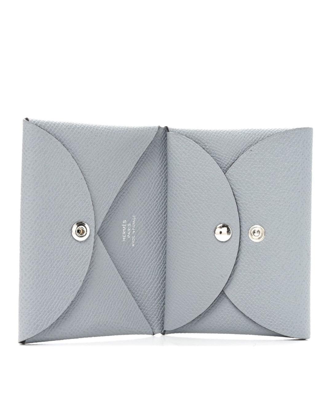 HERMES Серый кожаный кошелек, фото 2