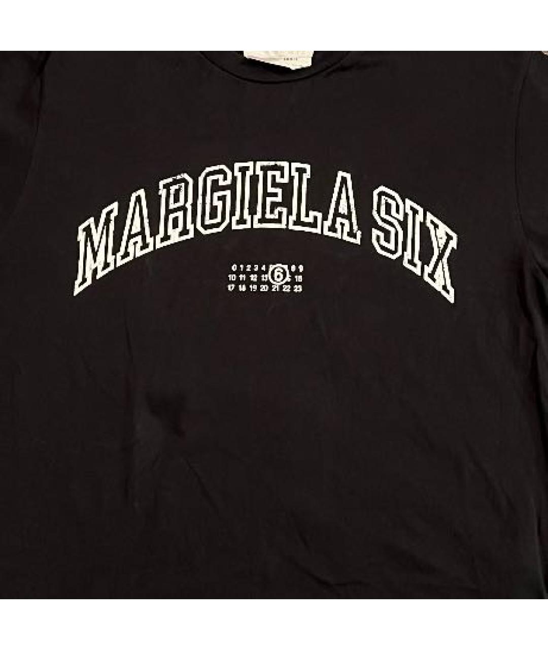 MM6 MAISON MARGIELA Черная хлопковая футболка, фото 3