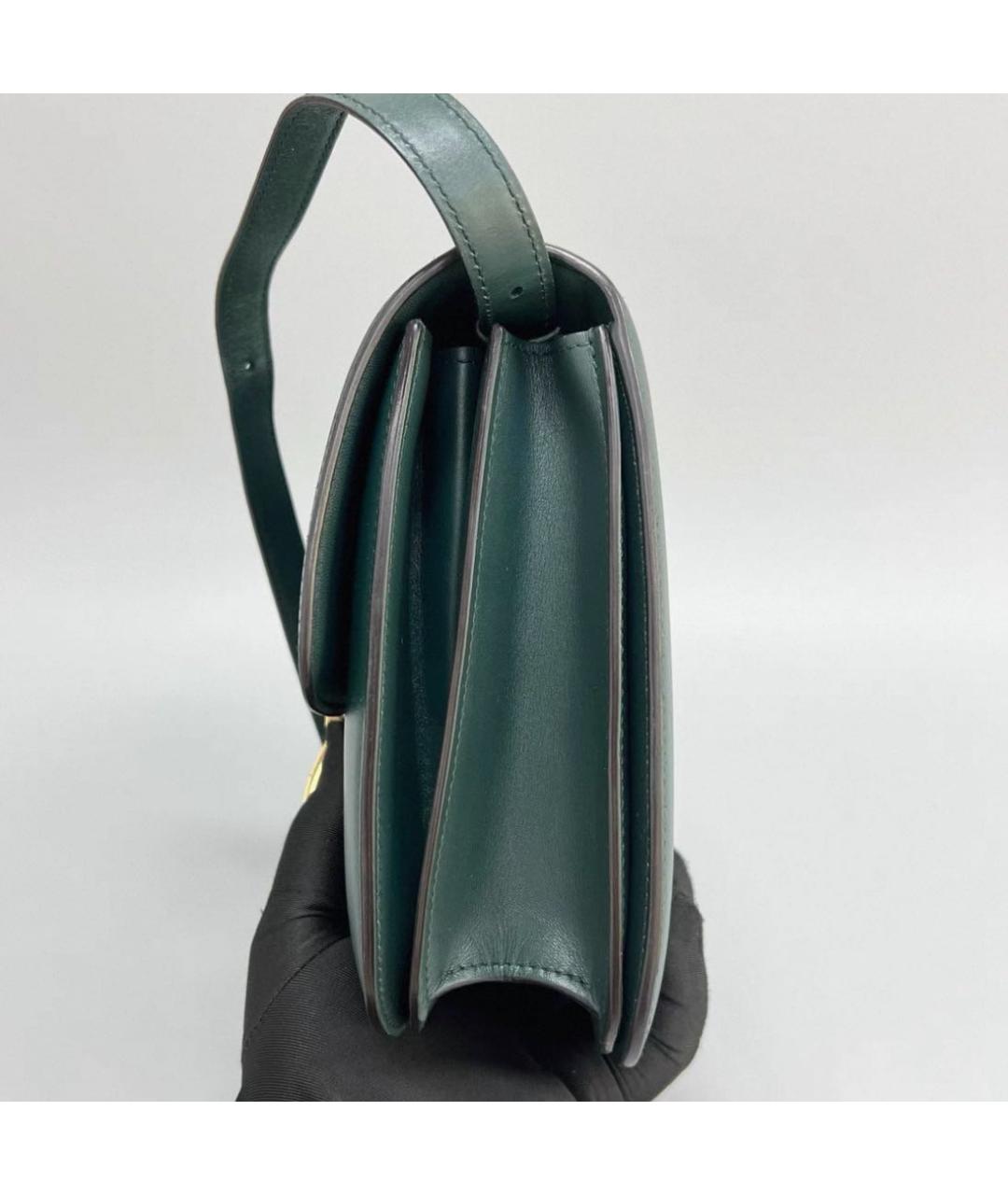 CELINE Зеленая кожаная сумка через плечо, фото 3