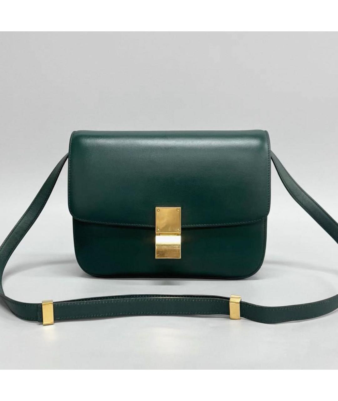 CELINE Зеленая кожаная сумка через плечо, фото 6