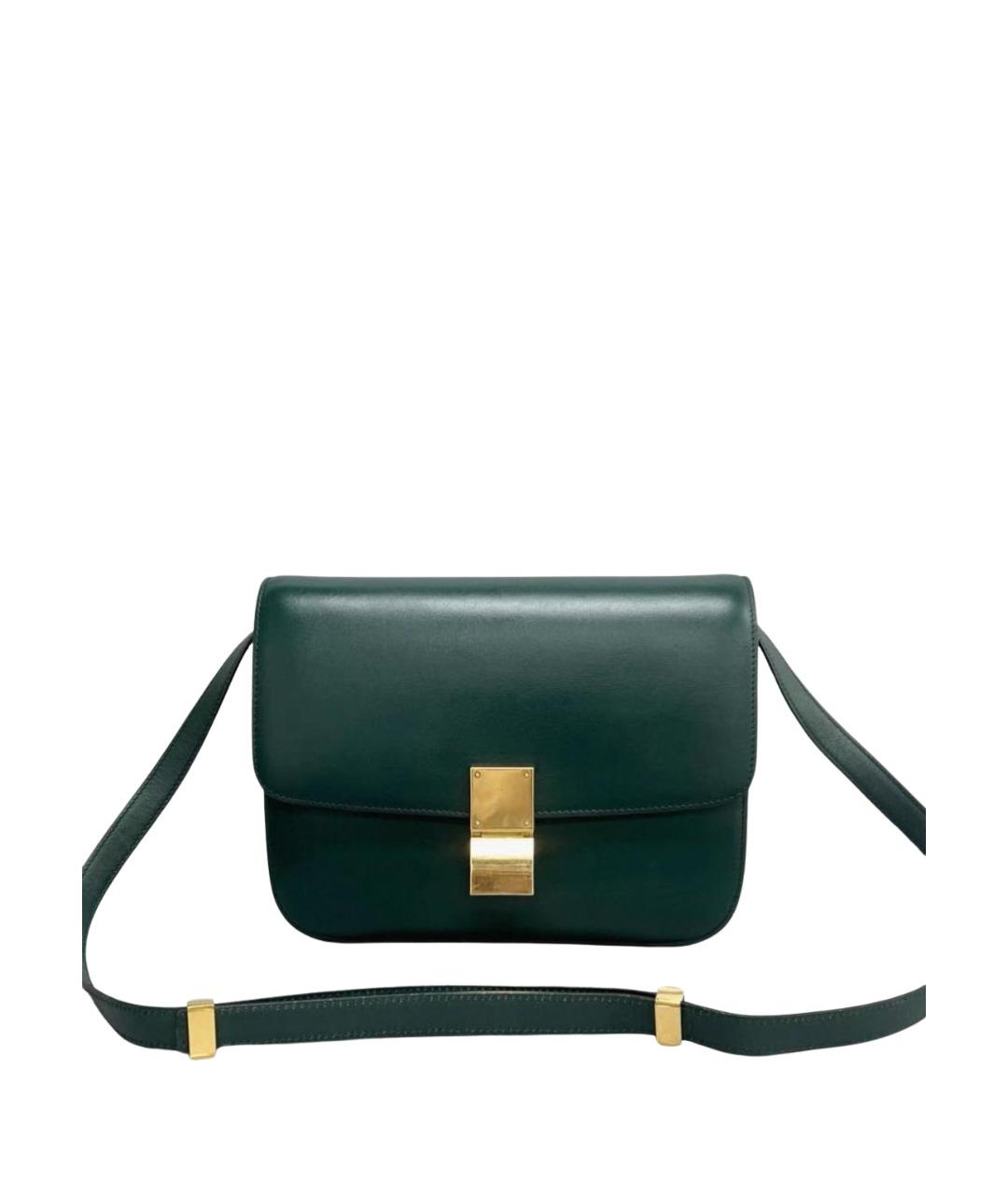 CELINE Зеленая кожаная сумка через плечо, фото 1