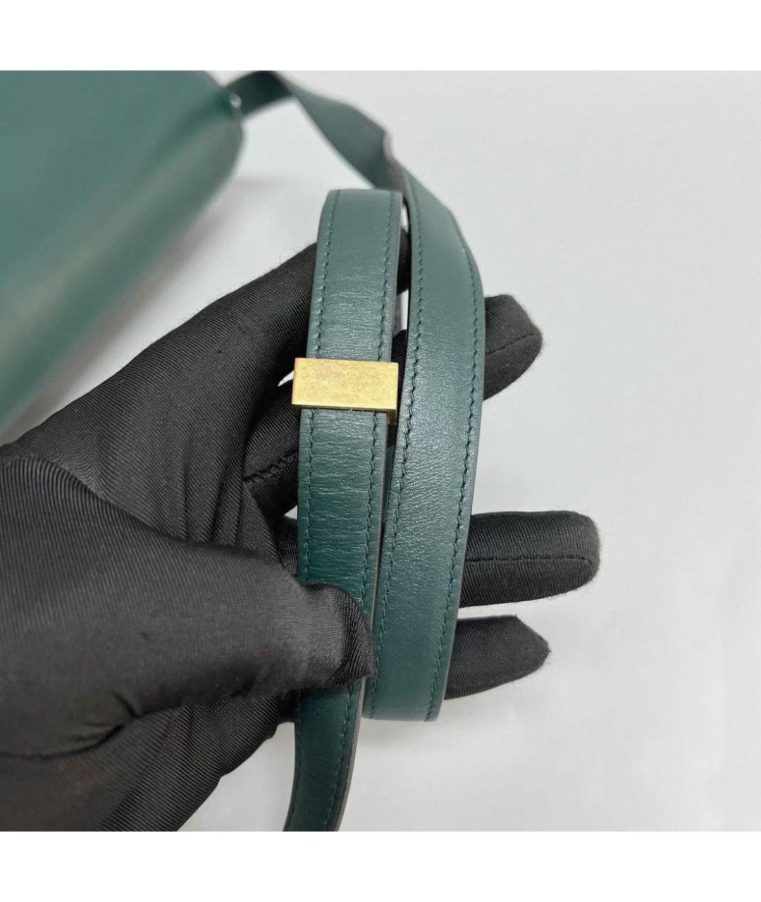 CELINE Зеленая кожаная сумка через плечо, фото 4