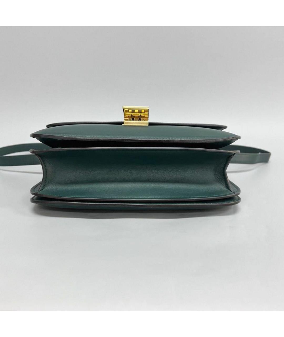 CELINE Зеленая кожаная сумка через плечо, фото 2