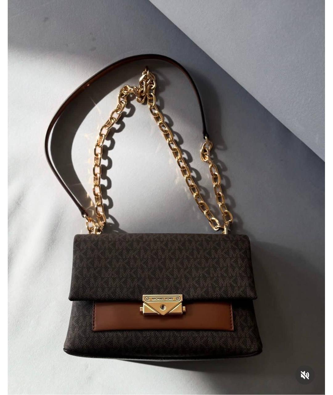 MICHAEL KORS Коричневая кожаная сумка через плечо, фото 6