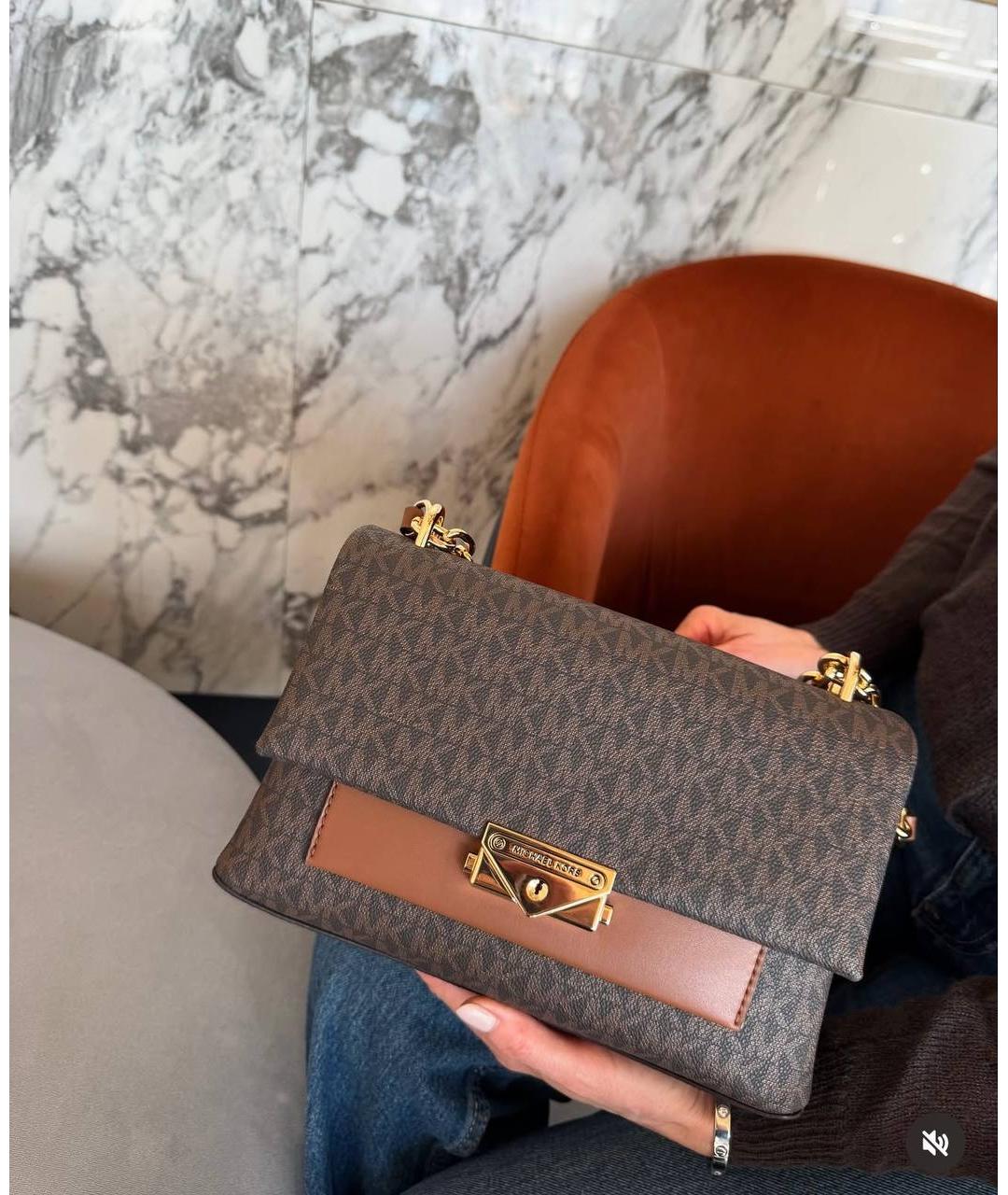 MICHAEL KORS Коричневая кожаная сумка через плечо, фото 5